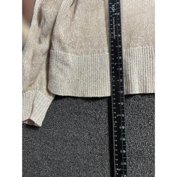 J Crew Relaxed Cotton-Linen Blend Beach Sweater Womens Size L Beige Long Sleeves - Picture 7 of 8